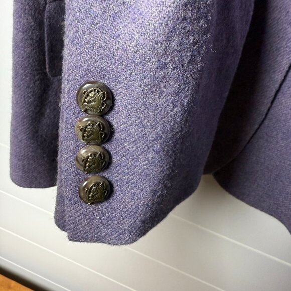RARE: Ralph Lauren Blazer, Sz 6 Vintage 100% Lambswool, Equestrian Buttons - Picture 5 of 13